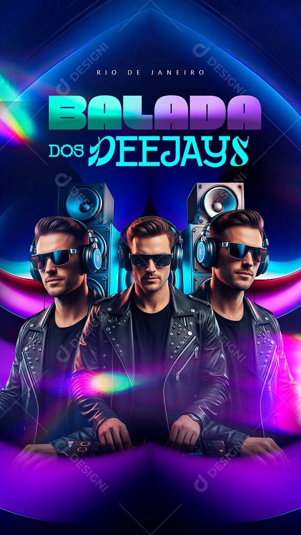 Flyer Story Balada dos Deejays Social Media PSD Editável