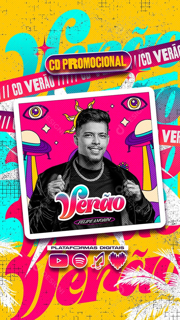 Flyer Story CD Promocional Felipe Amorim Social Media PSD Editável