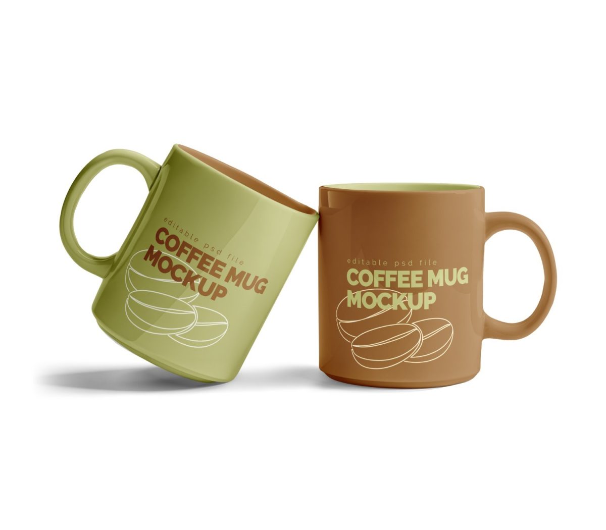 Xícara de Café Mockup PSD Editável Duplo PSD Editável