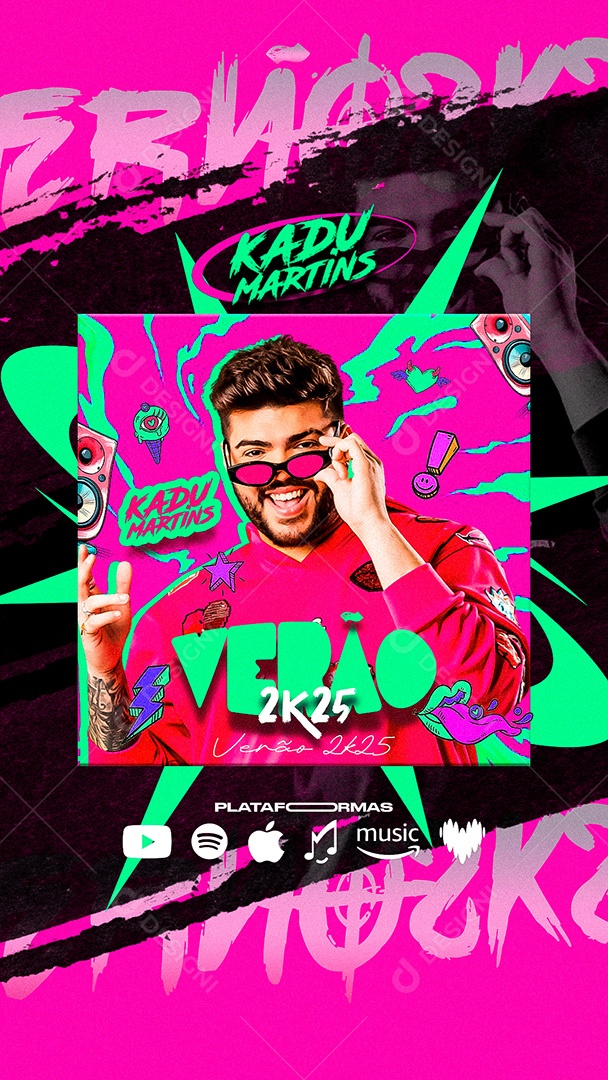 Flyer Story Kadu Martins Verão 2025 Social Media PSD Editável