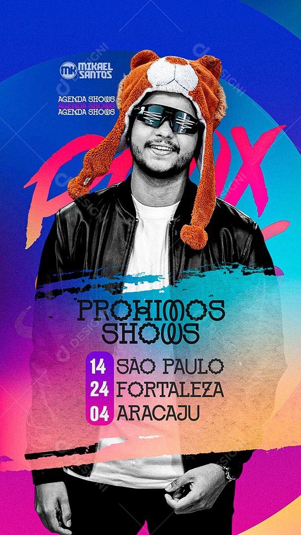 Flyer Story Mikael Santos Próximos Shows Social Media PSD Editável