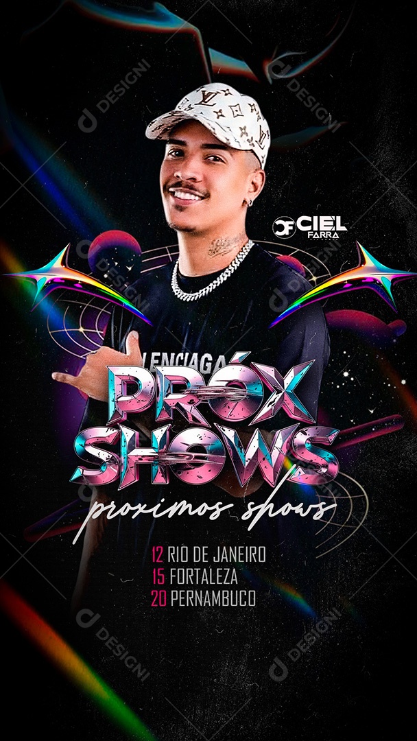 Flyer Story Próximos Shows Ciel Social Media PSD Editável