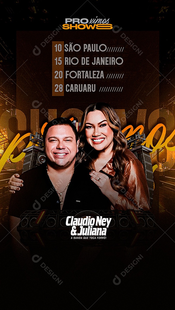 Flyer Story Próximos Shows Claudio Ney Social Media PSD Editável