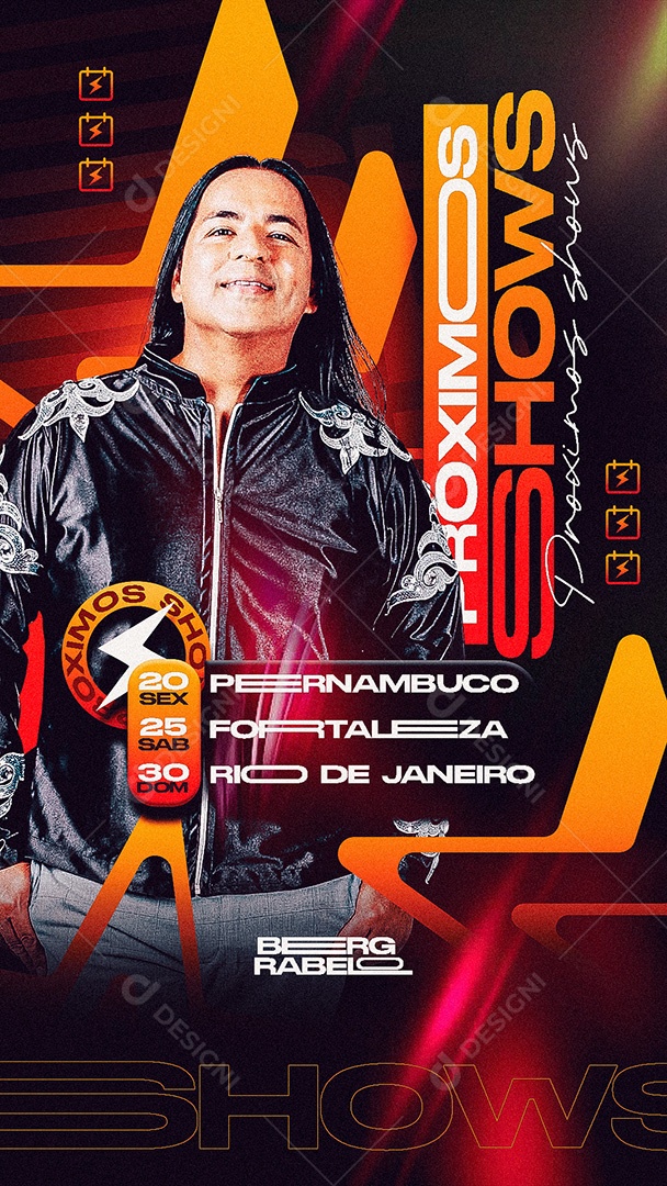 Flyer Story Próximos Shows Rabelo Social Media PSD Editável