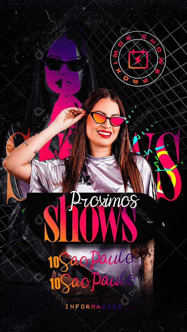 Flyer Story Próximos Shows São Paulo Social Media PSD Editável