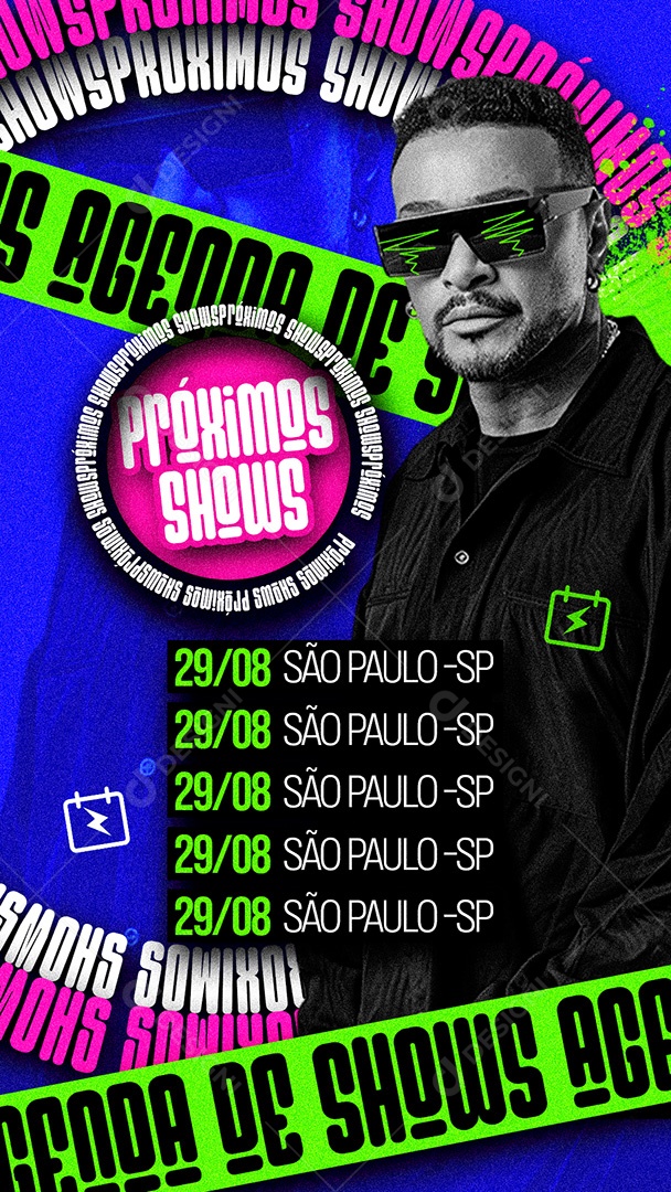 Flyer Story Próximos Shows Social Media PSD Editável