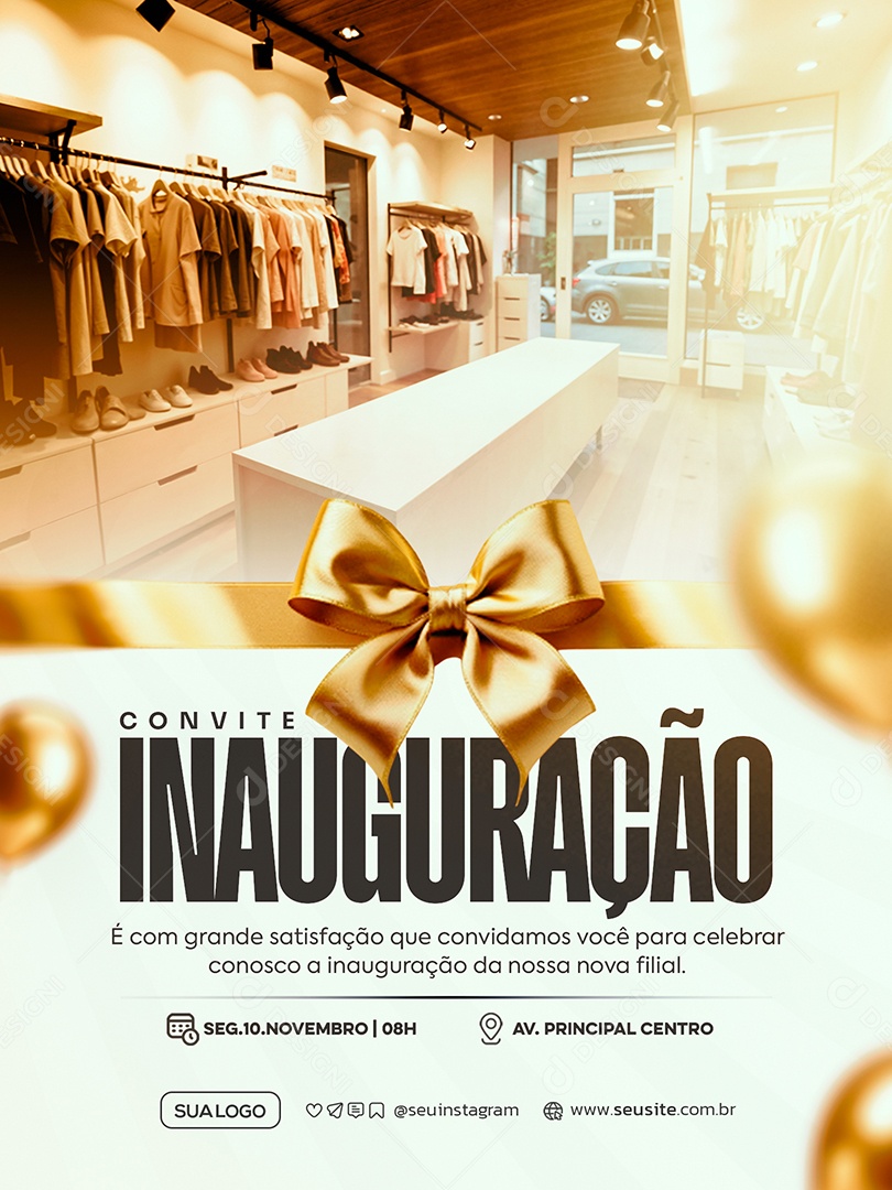 Convite de Inauguração Social Media PSD Editável