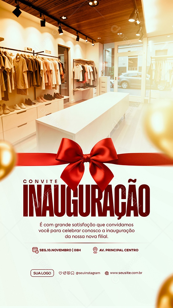 Story Convite de Inauguração Social Media PSD Editável