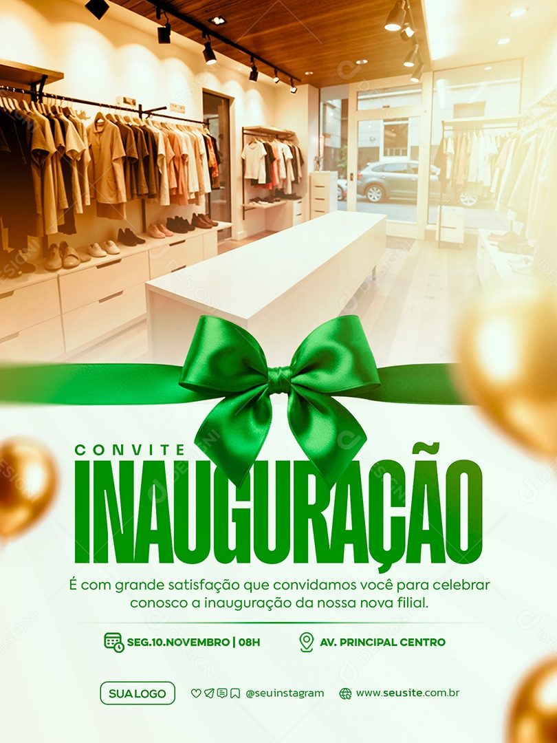 Convite de Inauguração Social Media PSD Editável