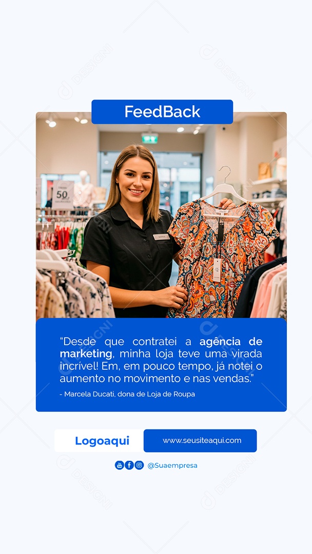 Story Feedback Agência de Marketing Social Media PSD Editável