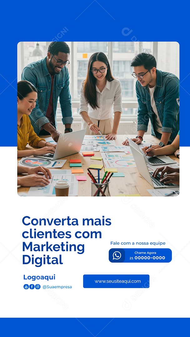 Story Converta Mais Clientes com Marketing Digital Social Media PSD Editável