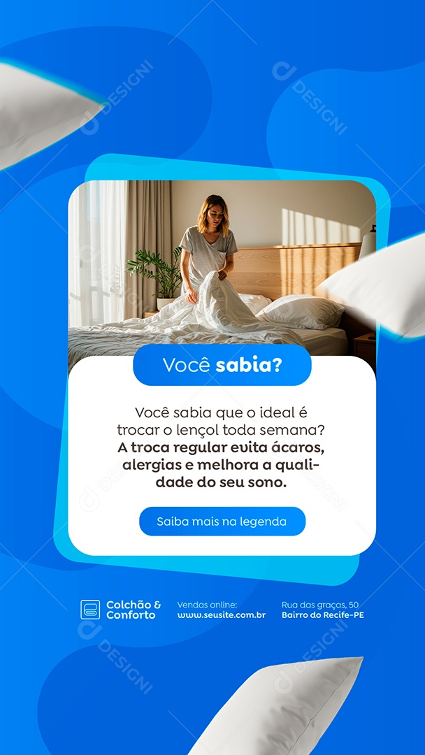 Story Loja de Colchões Você Sabia Social Media PSD Editável
