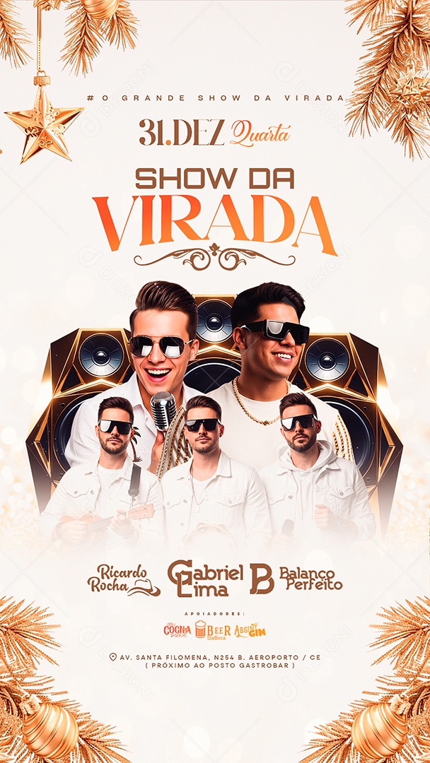 Story Flyer Próximos Shows Réveillon Show da Virada Social Media PSD Editável