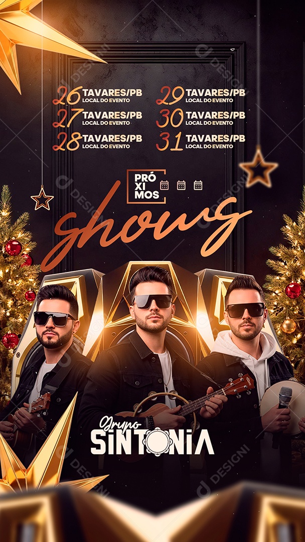 Story Flyer Próximos Shows Grupo Sintonia Social Media PSD Editável