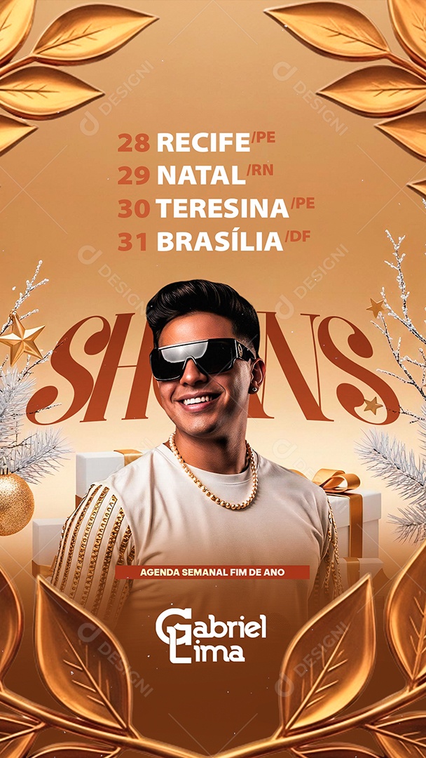 Story Flyer Próximos Shows Agenda Semanal Fim de Ano Social Media PSD Editável