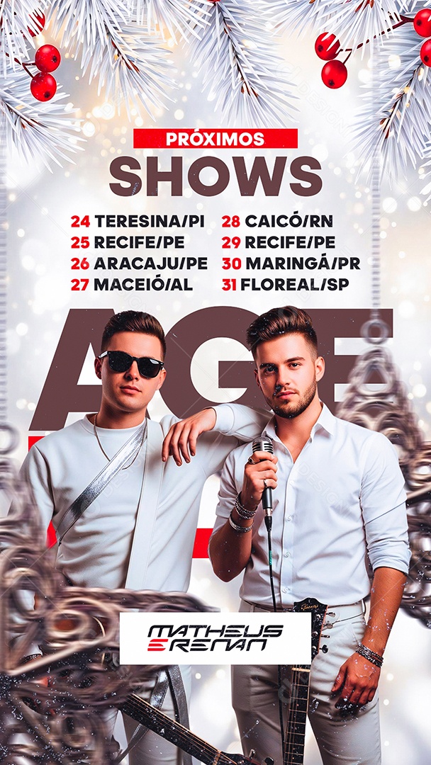 Story Flyer Próximos Shows Matheus e Renan Social Media PSD Editável