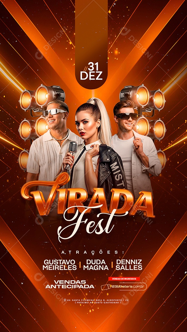 Story Flyer Próximos Shows Réveillon Virada Fest Social Media PSD Editável