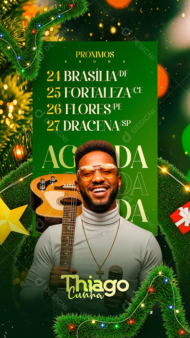 Story Flyer Próximos Shows Agenda Festas de Natal Social Media PSD Editável