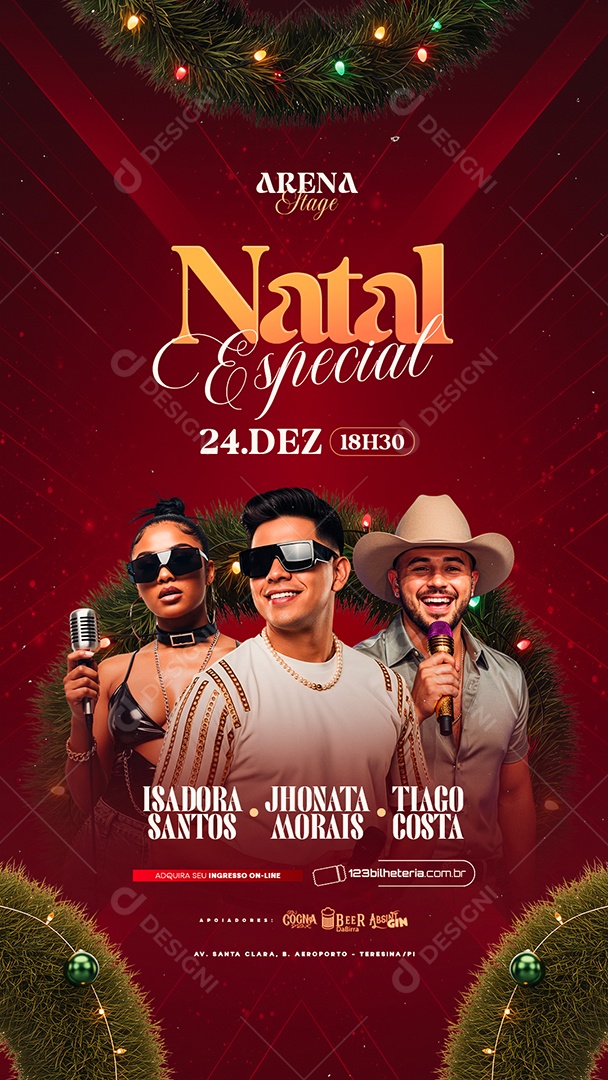 Story Flyer Próximos Shows Natal Especial Social Media PSD Editável