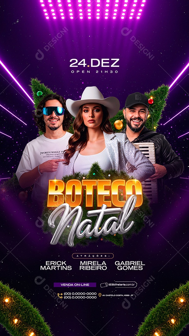 Story Flyer Próximos Shows Natal Boteco Social Media PSD Editável