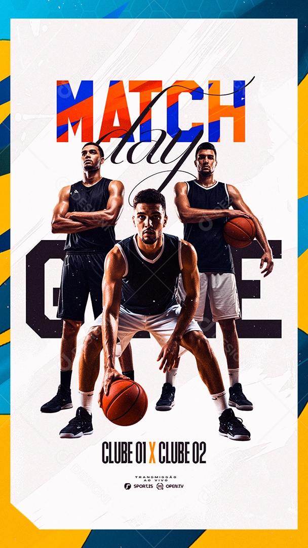 Story Campeonato de Basquete Match Day Social Media PSD Editável