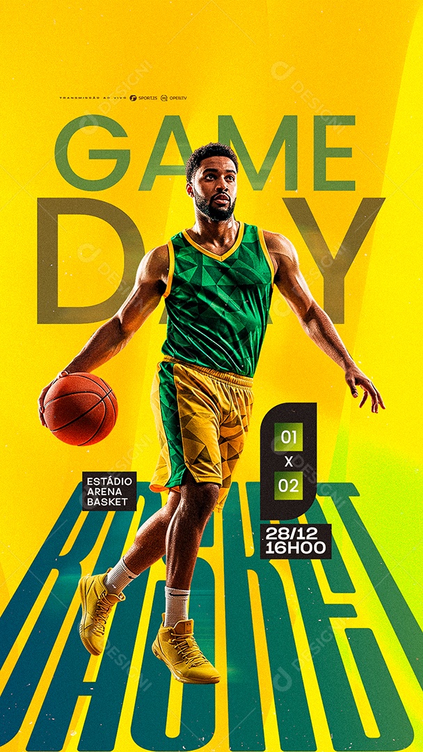 Story Campeonato de Basquete Game Day Social Media PSD Editável