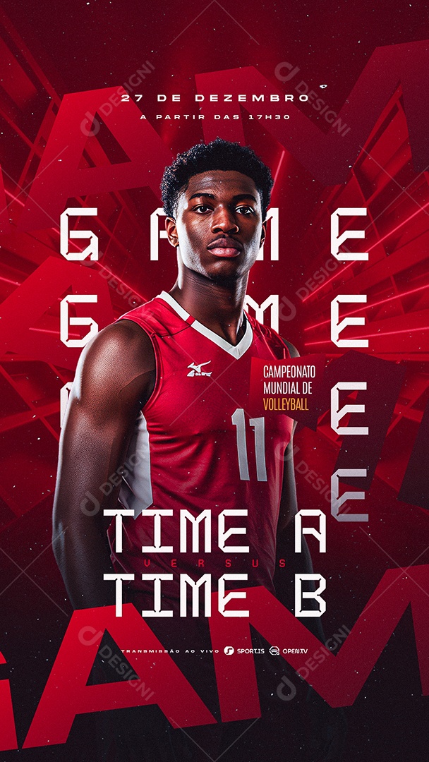 Story Campeonato Mundial de Volleyball Game Social Media PSD Editável