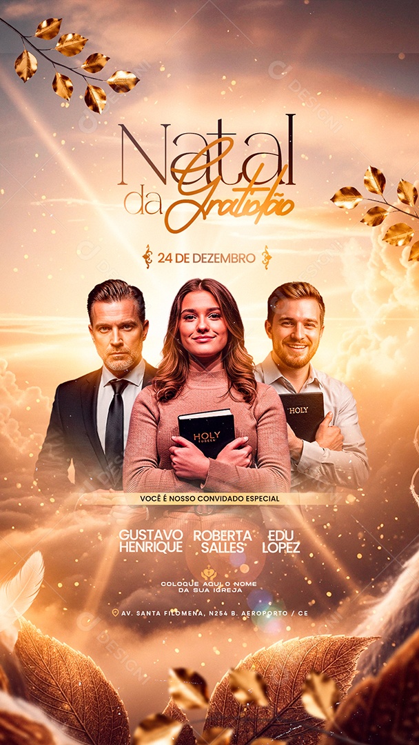 Story Flyer Gospel Natal da Gratidão Social Media PSD Editável