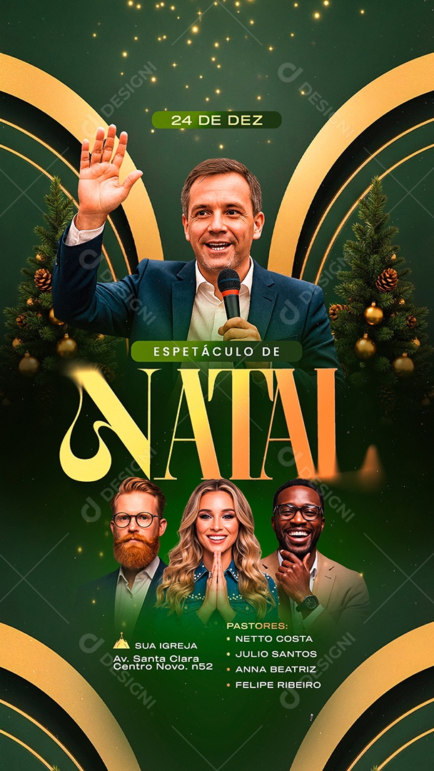 Story Flyer Gospel Espetáculo de Natal Social Media PSD Editável