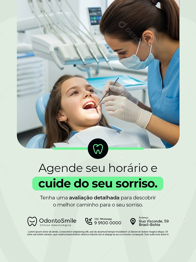 Dentista Agende Seu Horário e Cuide do Seu Sorriso Social Media PSD Editável