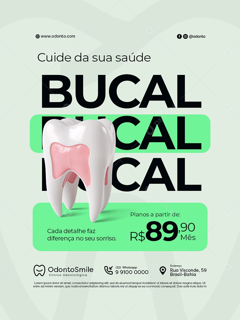 Dentista Cuide da Sua Saúde Bucal Social Media PSD Editável