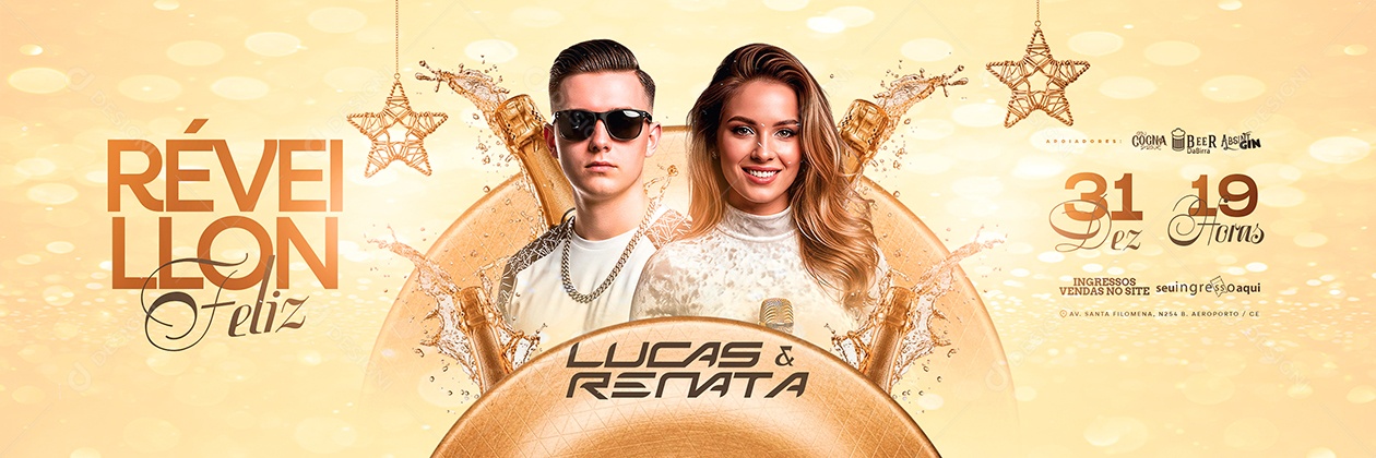 Carrossel Flyer Próximos Shows Réveillon Feliz Social Media PSD Editável