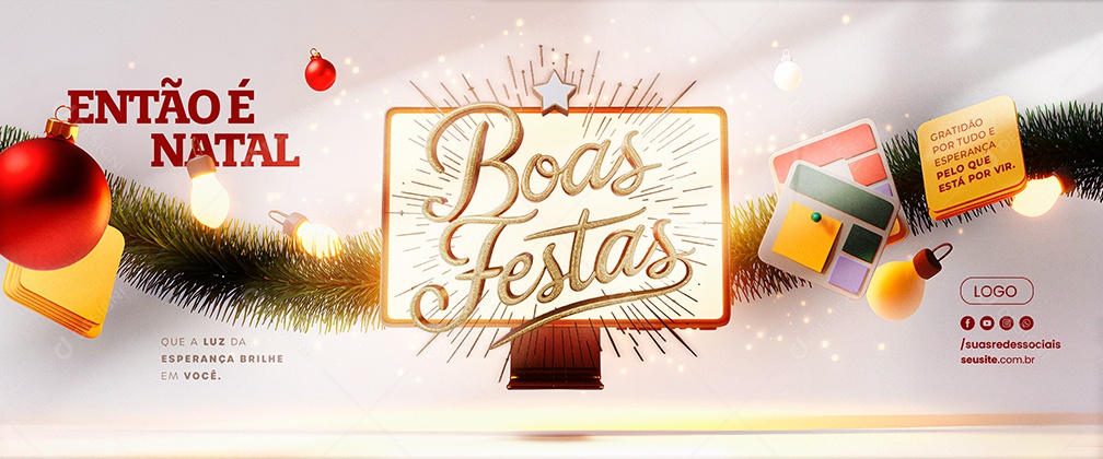 Carrossel Feliz Natal 25 de Dezembro Designer Gráfico Booas Festas Social Media PSD Editável