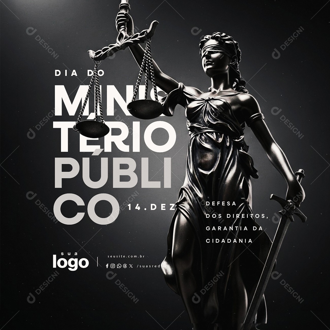 Dia do Ministério Público 14 de Dezembro Defesa dos Direitos Social Media PSD Editável