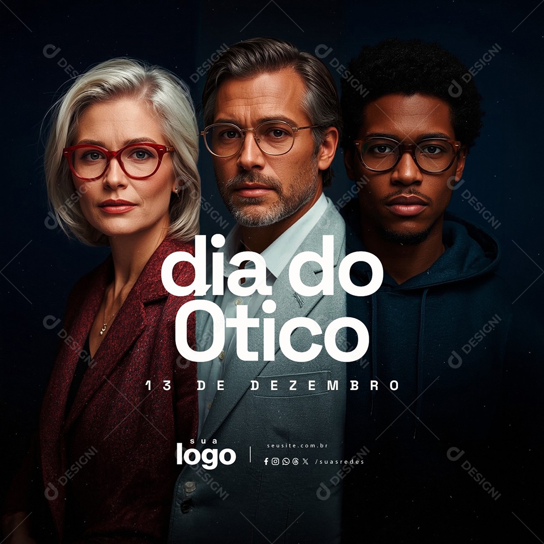 Dia do Ótico 13 de Dezembro Social Media PSD Editável