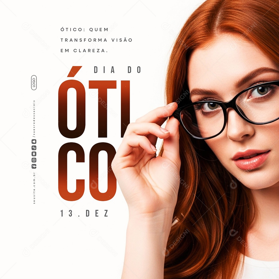 Dia do Ótico 13 de Dezembro Quem Transforma Visão em Clareza Social Media PSD Editável