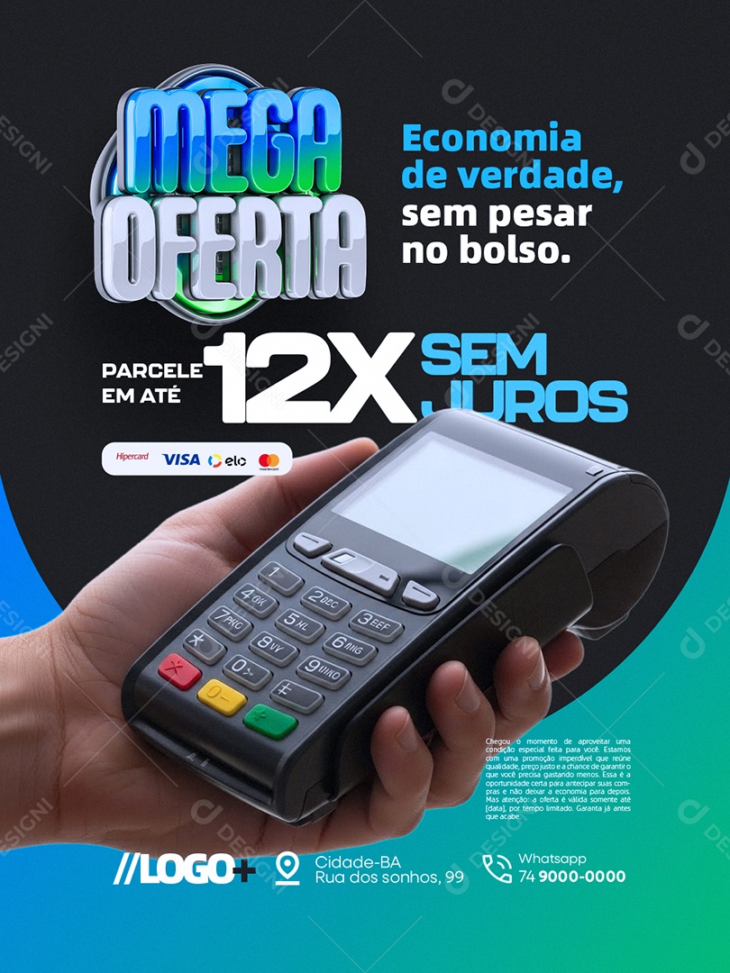Mega Oferta Loja de Eletrodomésticos Economia de Verdade Social Media PSD Editável