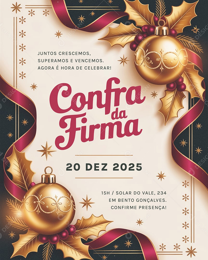 Convite Confraternização Juntos Crescemos Superamos e Vencemos Social Media PSD Editável