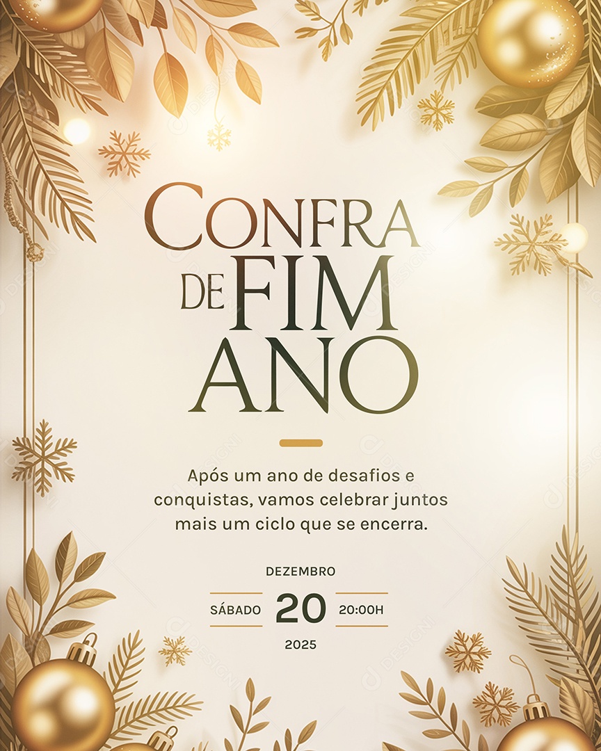 Convite Confraternização Após Um Ano de Desafios e Conquistas Social Media PSD Editável