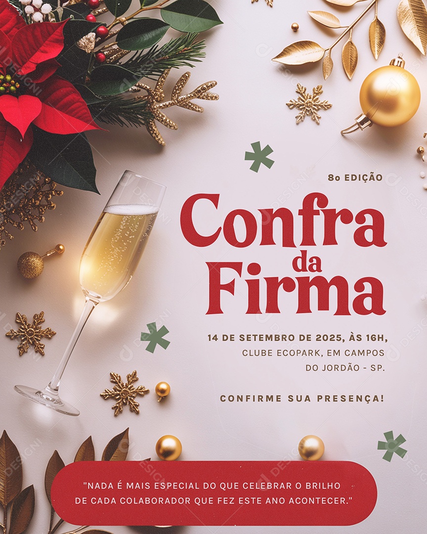 Convite Confraternização Confirme Sua Presença Confra da Firma Social Media PSD Editável