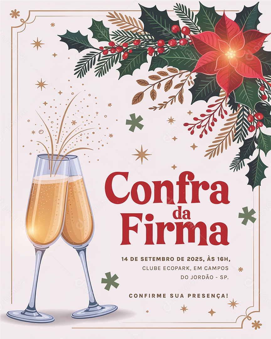 Convite Confraternização Confra da Firma Confirme Sua Presença Social Media PSD Editável
