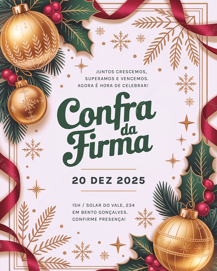 Convite Confraternização Juntos Crescemos Superamos e Vencemos Social Media PSD Editável