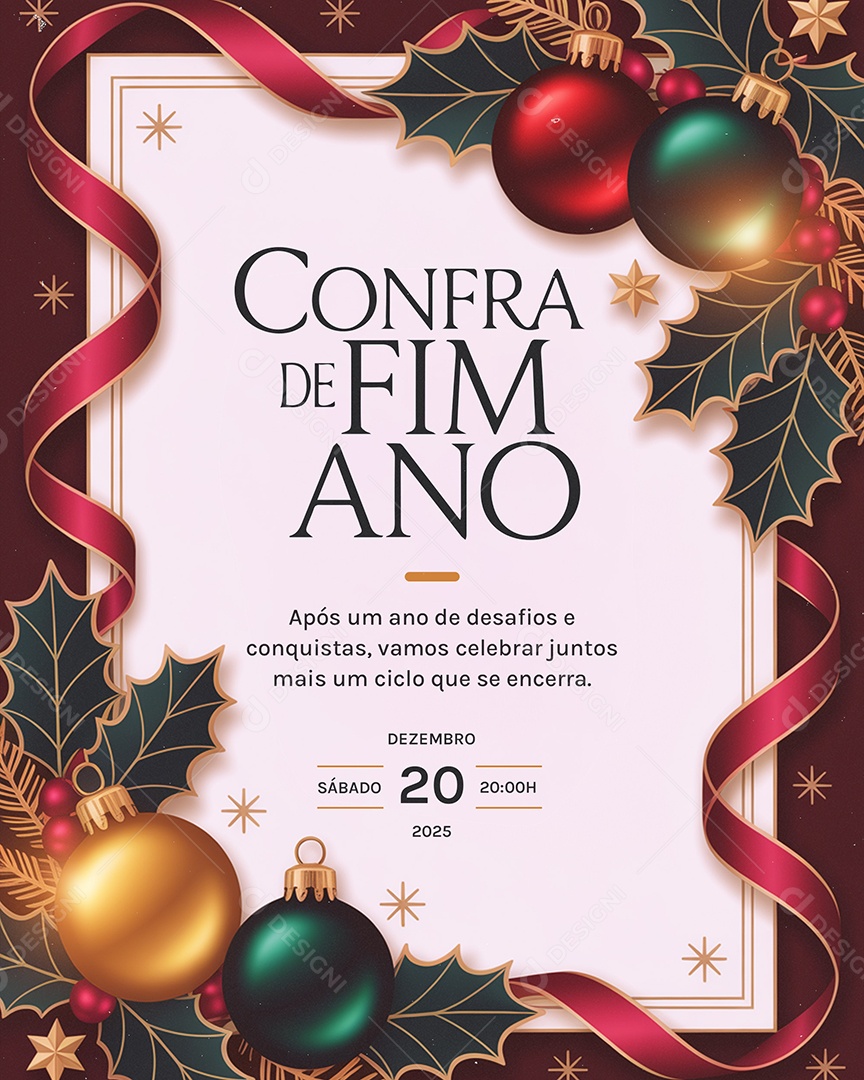 Convite Confraternização Após um Ano de Desafios e Conquistas Social Media PSD Editável