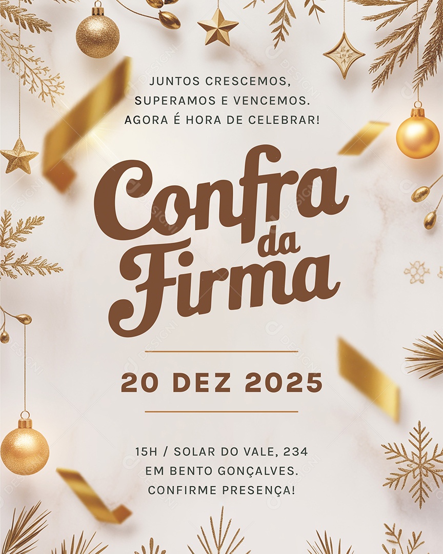 Convite Confraternização Juntos Crescemos Superamos e Vencemos Social Media PSD Editável