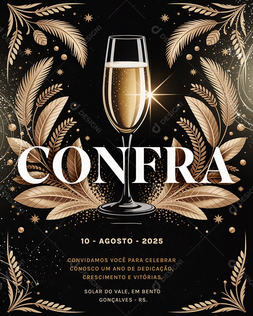 Convite Confraternização Convidamos Você para Celebrar Social Media PSD Editável