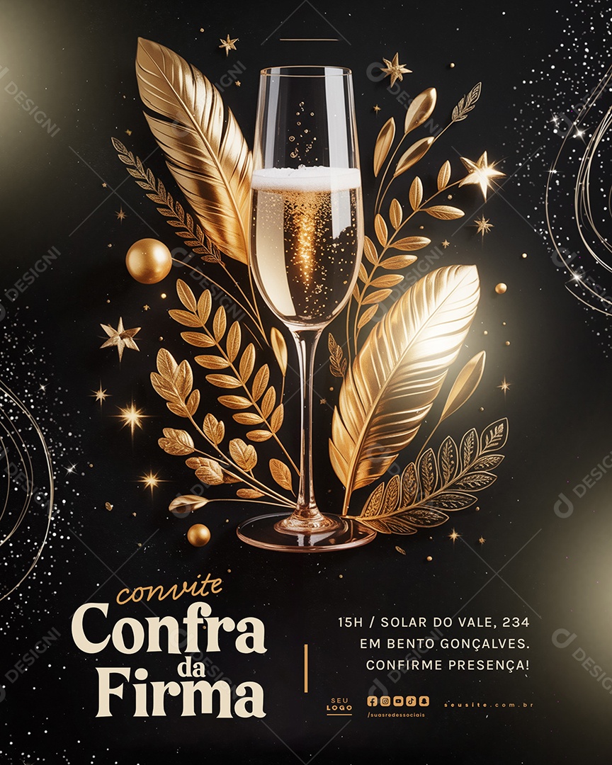 Convite Confra da Firma Social Media PSD Editável