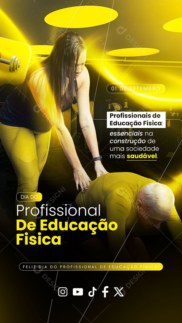 Story Dia do Profissional de Educação Física 01 de Setembro Social Media PSD Editável