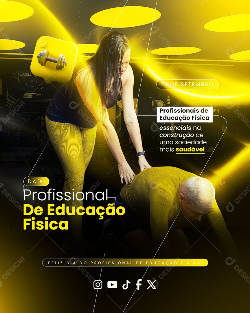 Dia do Profissional de Educação Física 01 de Setembro Social Media PSD Editável