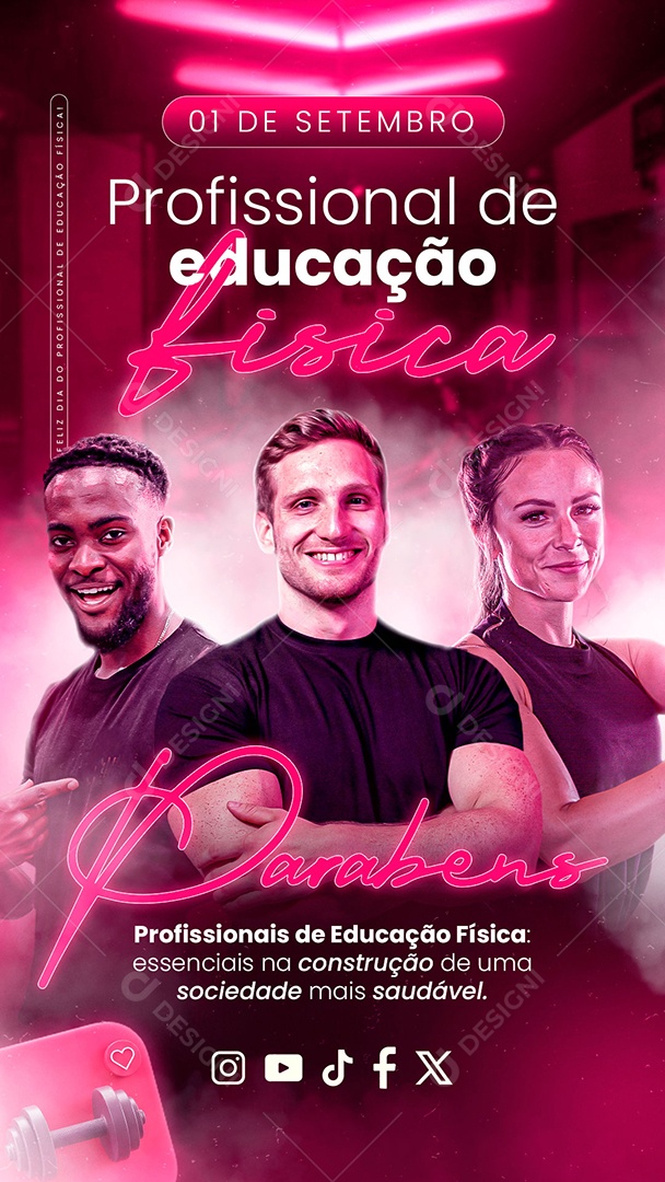 Story Dia do Profissional de Educação Física 01 de Setembro Social Media PSD Editável