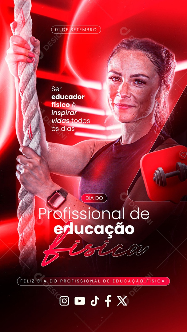Story Dia do Profissional de Educação Física 01 de Setembro Social Media PSD Editável
